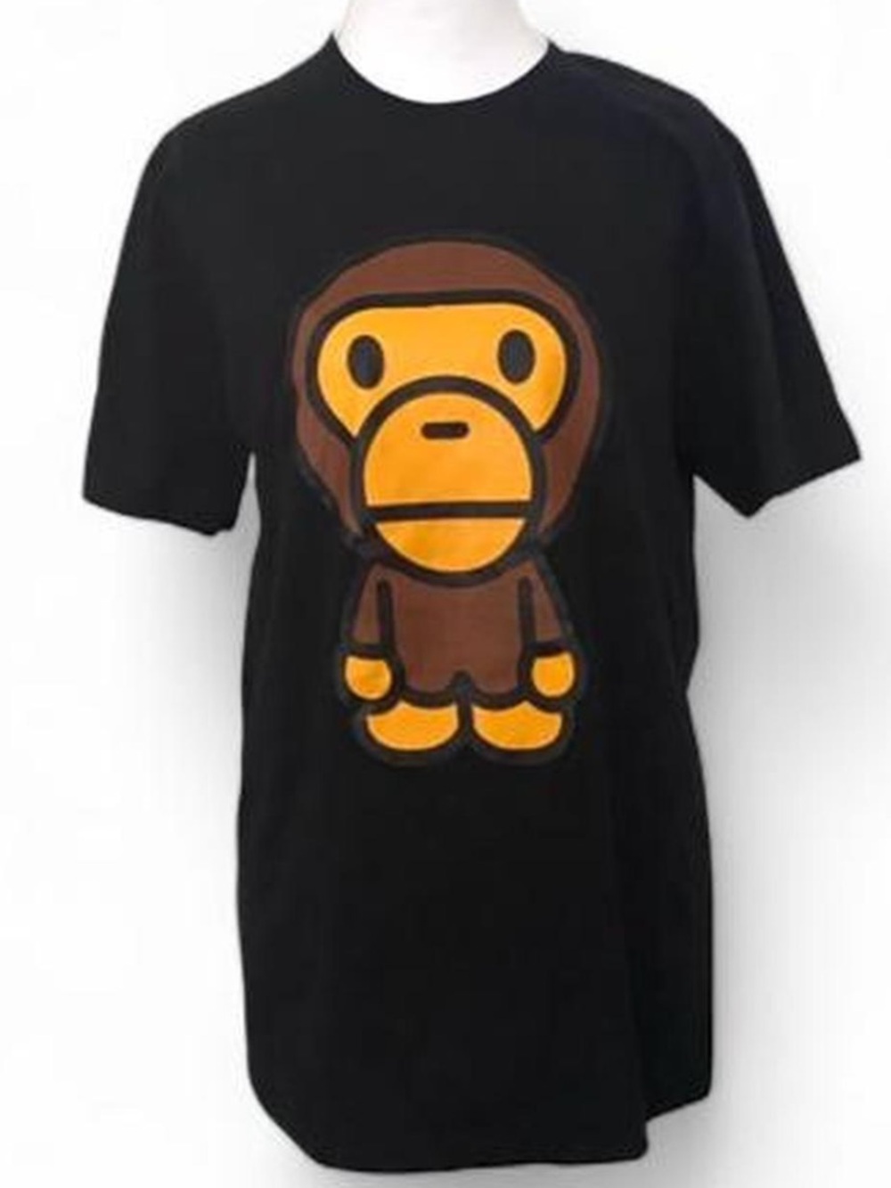 Ape Black Graphic Tee with Brown & Yellow Cartoon Monkey
